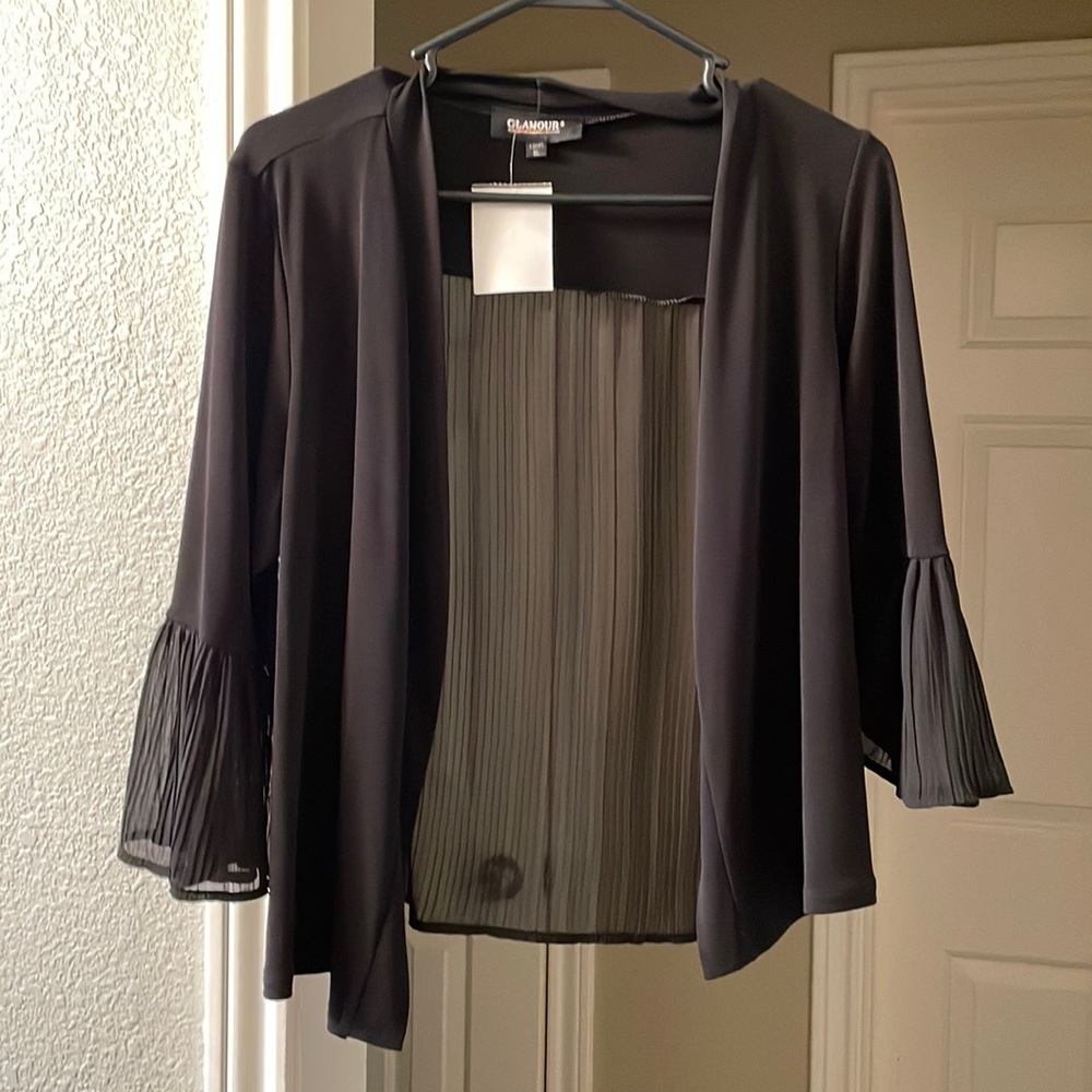 Black chiffon-style shrug